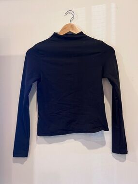Fabletics Black Long Sleeve Mock Neck Top